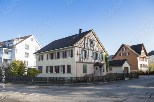 Fototapeta Naklejka Na Ścianę i Meble -  Elgg, Switzerland. October 30, 2017 ; Swiss house in small town , Switzerland.