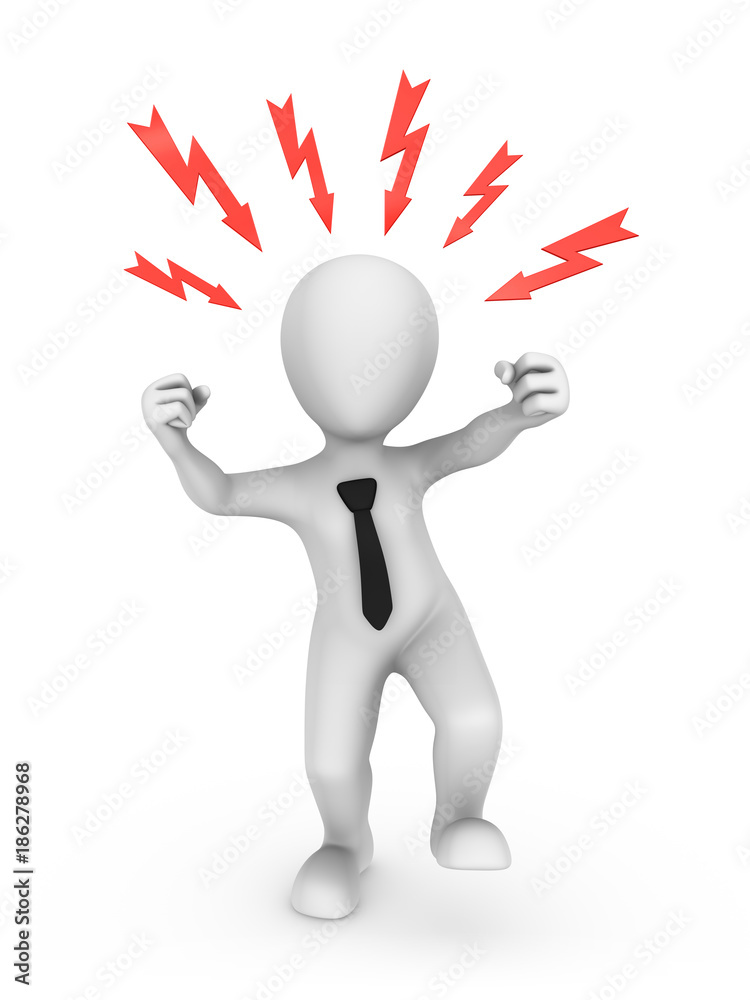 3d angry businessman. Office stress concept. 3d angry businessman. Office stress concept.
