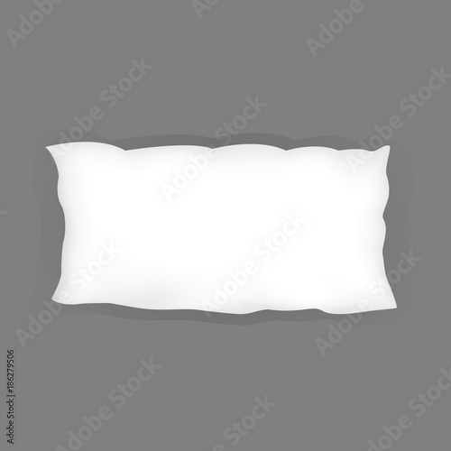 Realistic  bedroom  white pillow set.  Various shapes and sizes. Vector illustration