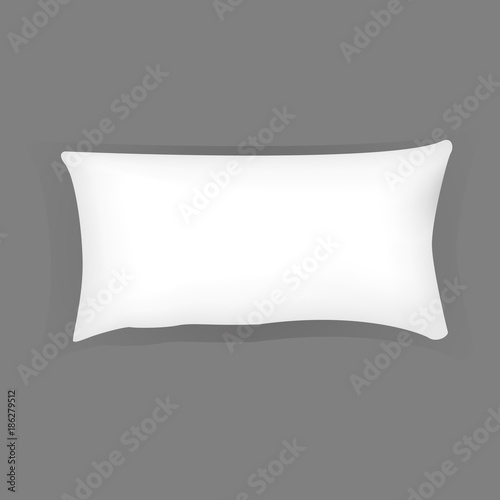 Realistic  bedroom  white pillow set.  Various shapes and sizes. Vector illustration