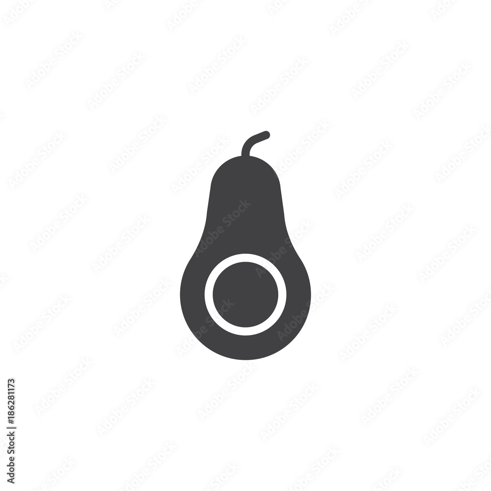 Avocado fruit icon vector, filled flat sign, solid pictogram isolated on white. Symbol, logo illustration. Avocado fruit icon vector, filled flat sign, solid pictogram isolated on white. Symbol, logo illustration.