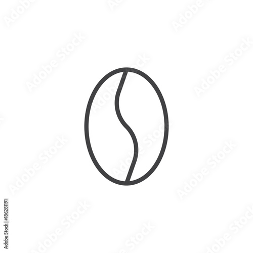 Coffee bean line icon, outline vector sign, linear style pictogram isolated on white. Symbol, logo illustration. Editable stroke