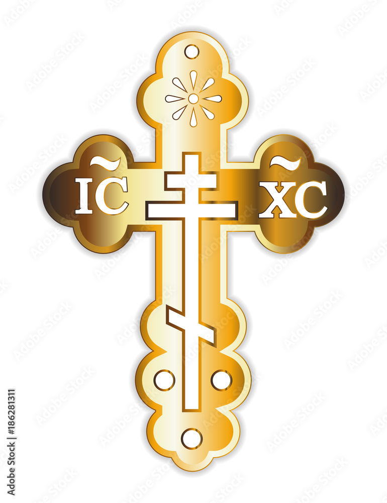 lose easy to be hurt Distribution Crucifixion gold orthodox christian cross isolated on a white background  Greek orthodox byzantine cross with decorative ornaments Stock Vector |  Adobe Stock