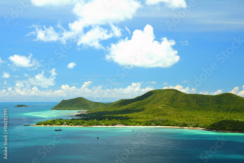 Beautiful blue seascape at Samaesan island Chonburi province, Gulf of Thailand. photo