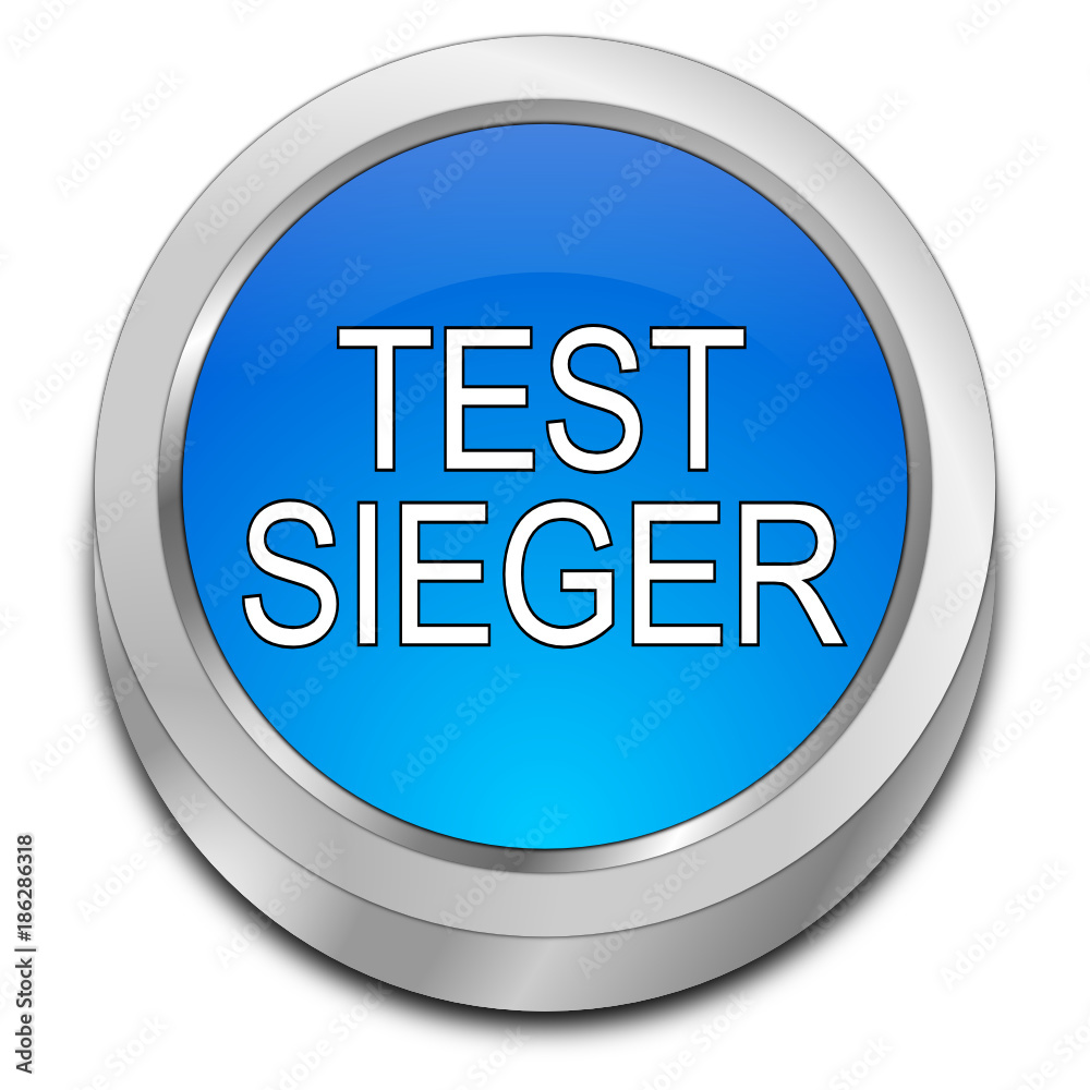 Test Winner button - in german - 3D illustration Test Winner button - in german - 3D illustration