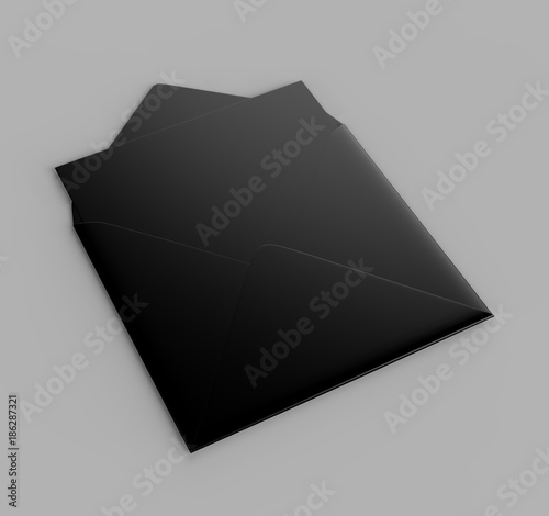 Blank white realistic baronial envelopes mock up. 3d rendering illustration.