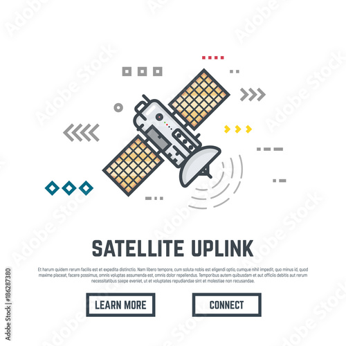 Billede på lærred Earth orbital satellite network provider banner