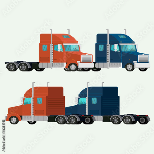 American Trucks container delivery shipping cargo. illustration vector