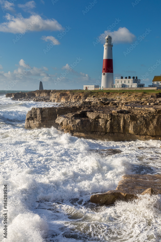 Fototapeta premium England.Dorset.Weymouth.Portland.Portland Bill in stormy weather