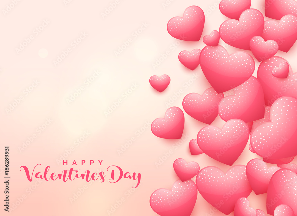 elegant 3d heart background for valentine's day