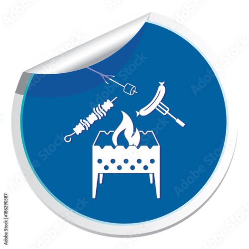 Brazier, zephyr, kebab and sausage icon