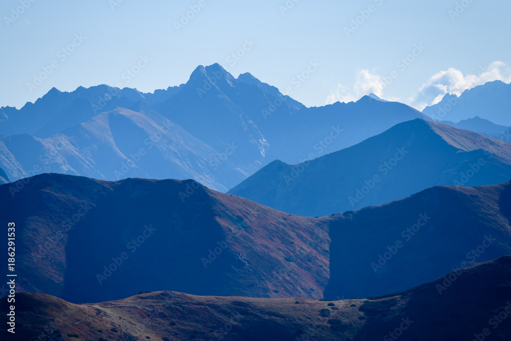 slovakian carpathian mountains in autumn. rock textures on walls of hills
