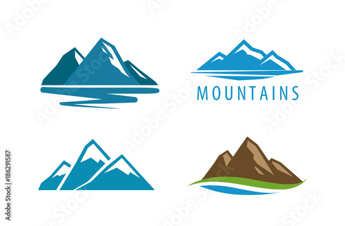 Mountain, rock logo. Vector illustration