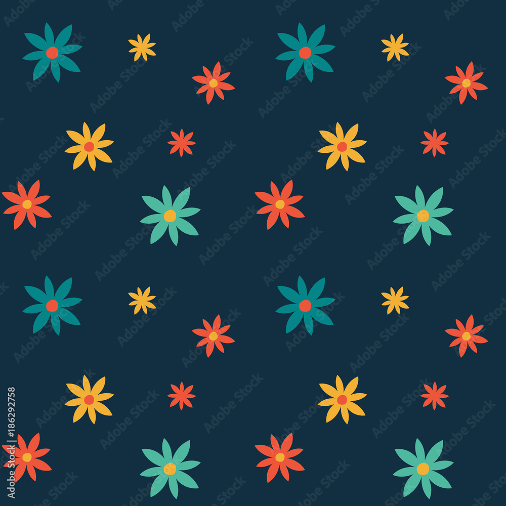 Abstract flowers seamless pattern. For print, fashion design, wrapping wallpaper Abstract flowers seamless pattern. For print, fashion design, wrapping wallpaper