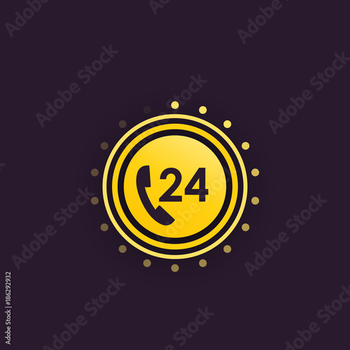 24 hour service vector icon