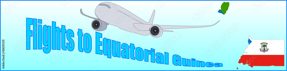 Banner with the inscription Flights to Equatorial Guinea