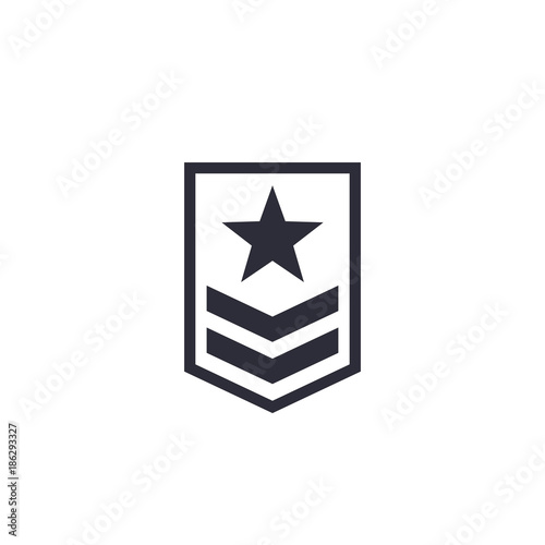 Military rank icon on white