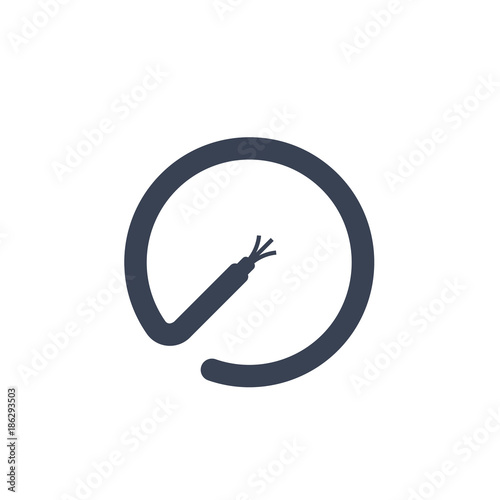optic fiber cable icon isolated on white