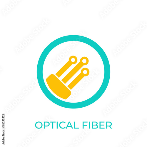 optical fiber icon on white