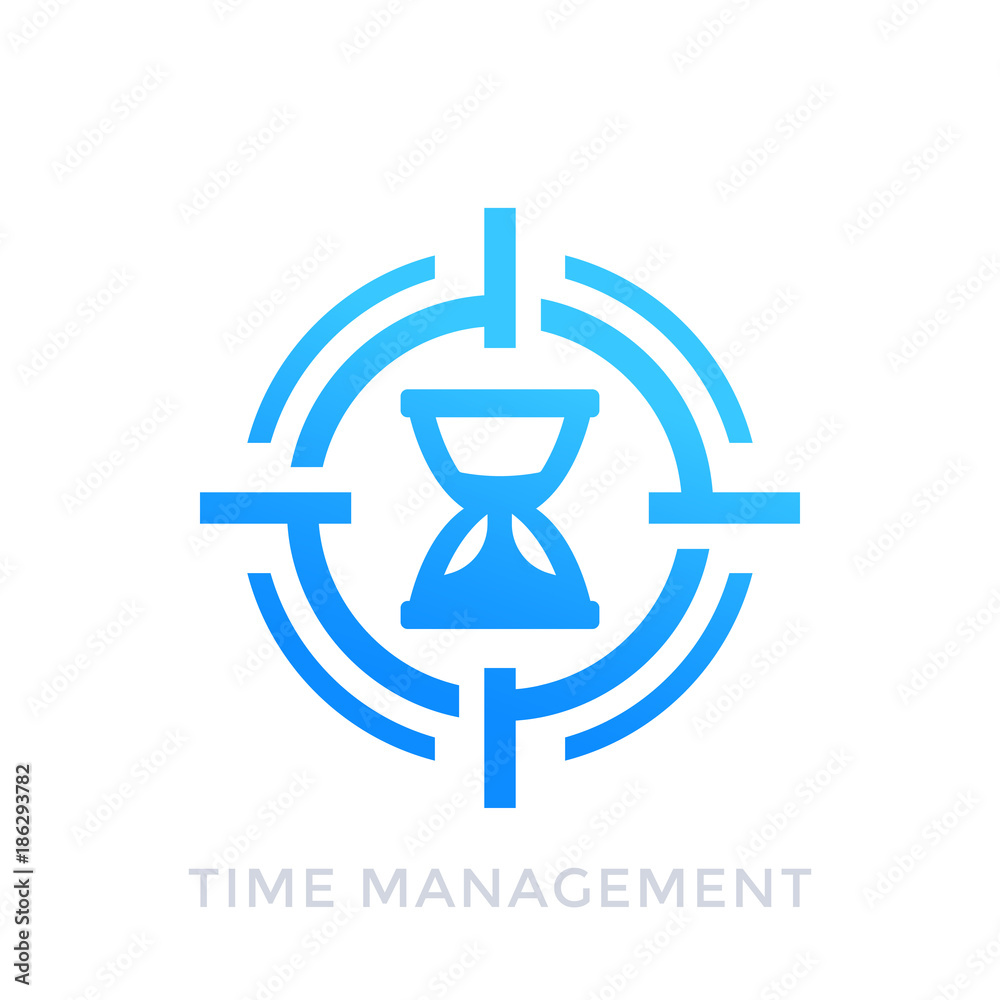 time management icon on white