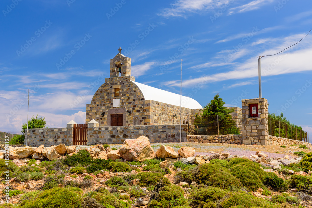 Traditional Greek Church on the island of Patmos, Dodecanese, Greece