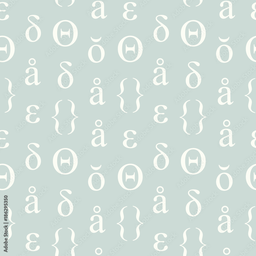 Abstract typographic symbols seamless pattern. For print, fashion design, wrapping, wallpaper Abstract typographic symbols seamless pattern. For print, fashion design, wrapping, wallpaper