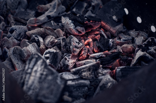 hot coals in the grill