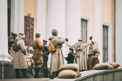 Gomel, Belarus. Celebration For The Century Of October Revolution photo