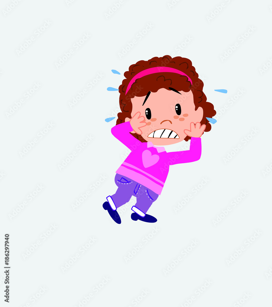 White girl with sweater very alarmed takes the hands to the head. White girl with sweater very alarmed takes the hands to the head.