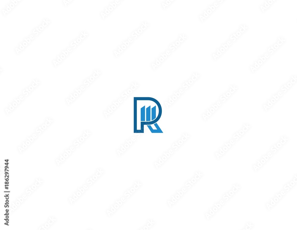Letter R Building Commercial Business Logo Letter R Building Commercial Business Logo