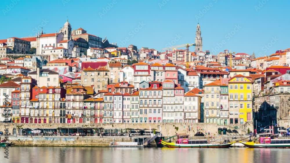 Porto Portugal and Douro River Day Timelapse Video Porto Portugal and Douro River Day Timelapse Video