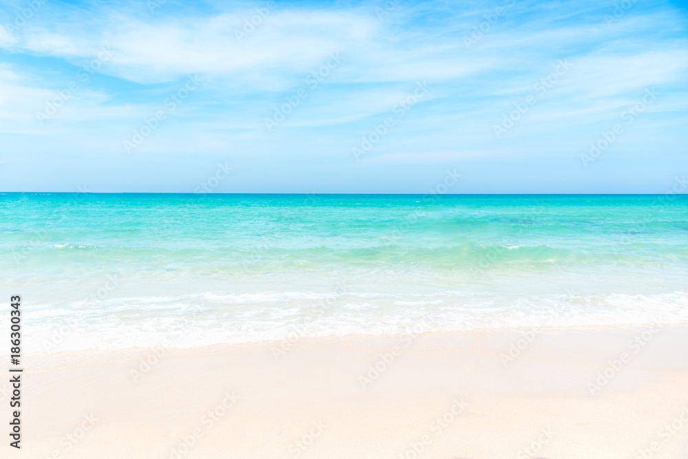 Summer Beach.  Empty sea and beach background with copy space.  Summer Concept