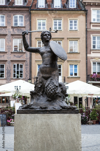 monument of the Warsaw mermaid, Poland
