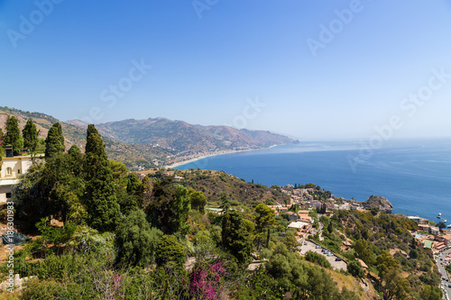 Taormina, Sicily. Picturesque coast of the Ionian Sea