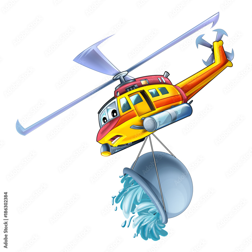 Cartoon funny looking helicopter - illustration for children Cartoon funny looking helicopter - illustration for children