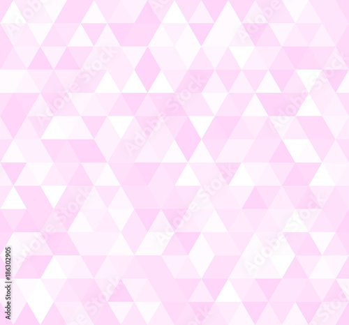 Seamless pink abstract pattern. Geometric print composed of triangles and polygons. Rose background.