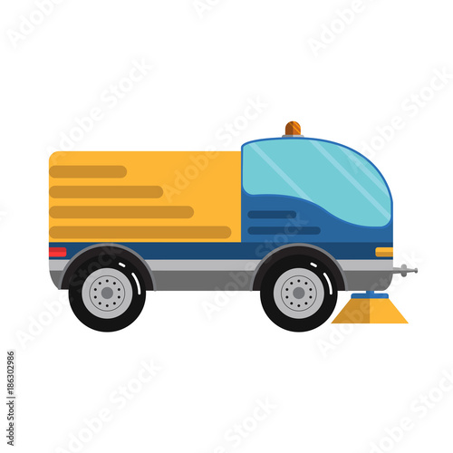 Street sweeper machine or street cleaner car