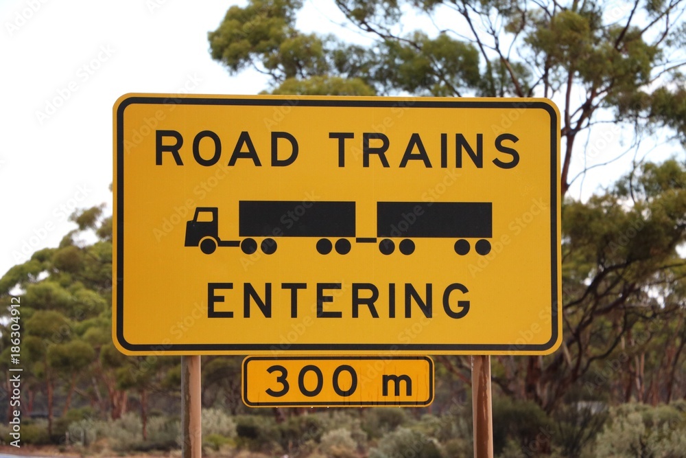Road Trains Entering, Australia