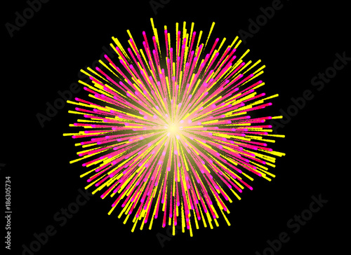 Colorful Fireworks on black background