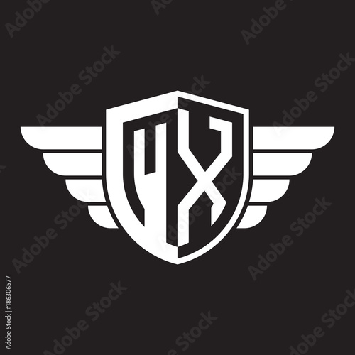 Free Download Initial two letter logo shield with wing - GFXLoad