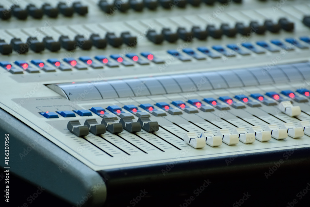 Close-up Of Professional Digital Sound Mixer Close-up Of Professional Digital Sound Mixer