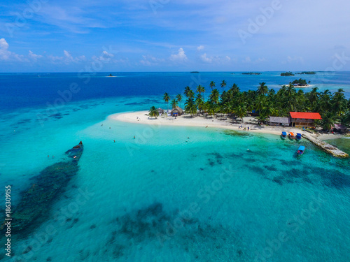 Aerial Image from San Blas Islands in Panama photo