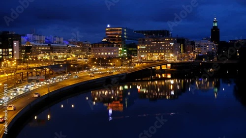 Stockholm,Sweden city centre by night