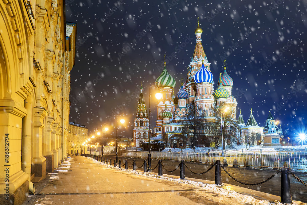 Winter view of the St. Basil's Cathedral in Moscow Winter view of the St. Basil's Cathedral in Moscow