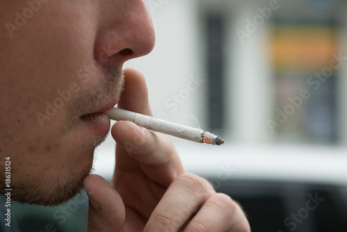 Man smoking cigarette