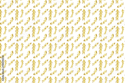 Golden Vector Hand Drawn Pattern