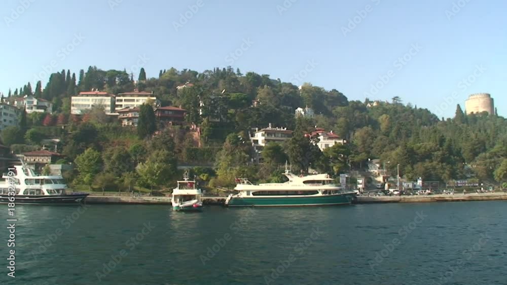 Lush coastline in Bosphorus, POV Lush coastline in Bosphorus, POV