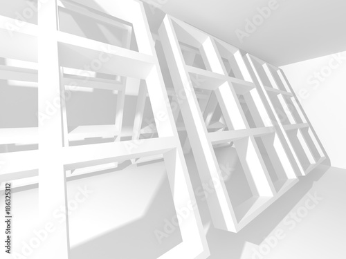 White Architecture Construction Modern Interior Background