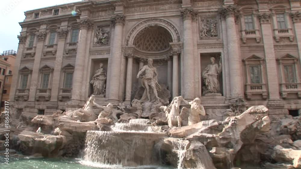 Trevi Fountain in Rome, low angle Trevi Fountain in Rome, low angle