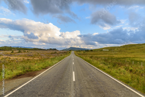 An empty road in the Isle of Skye, Scotland